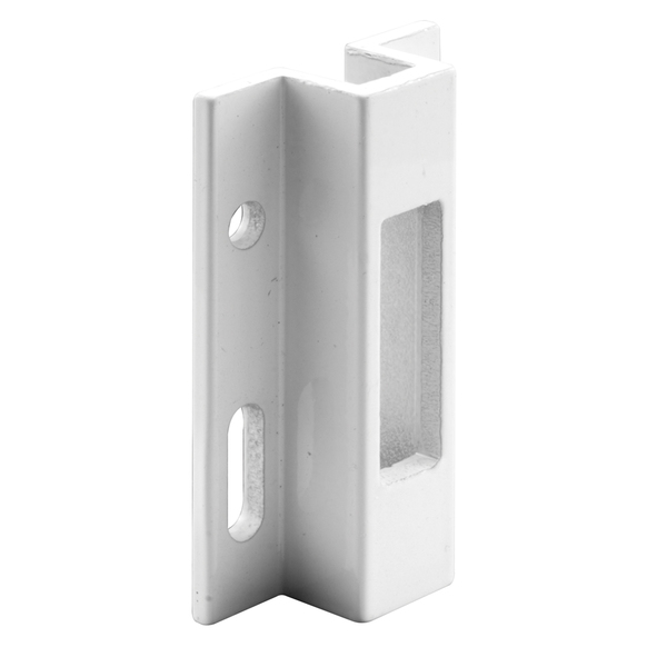 Prime-Line Extruded Aluminum Sliding Door Keeper for Hook Style Latch, White Single Pack E 2124